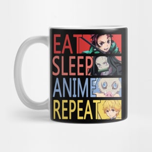 eat sleep anime repeat Mug